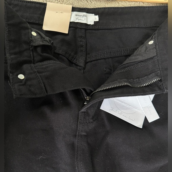 Amaryllis & Tayshia The Manhattan Black denim Jeans Sz 6 Frayed Hem Straight Leg - Picture 14 of 15
